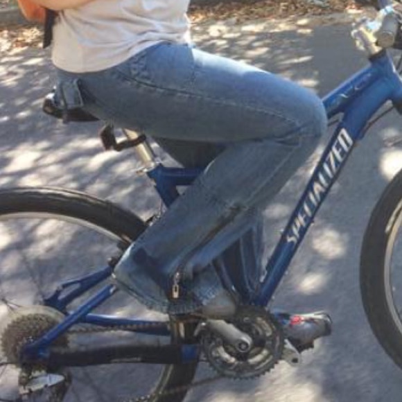 DISO: American Eagle ankle zip blue strap square pocket jeans sz 4 medium wash - Picture 2 of 3